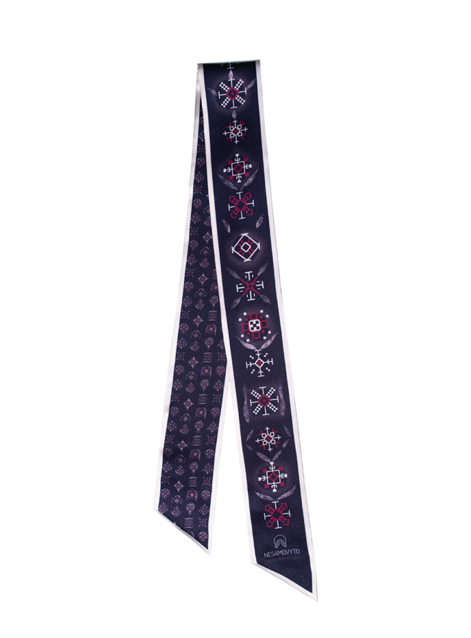 Шовкова хустка твіллі з дизайнерським принтом Мудрість NESAMOVYTO (NST_TM1_tvilli)