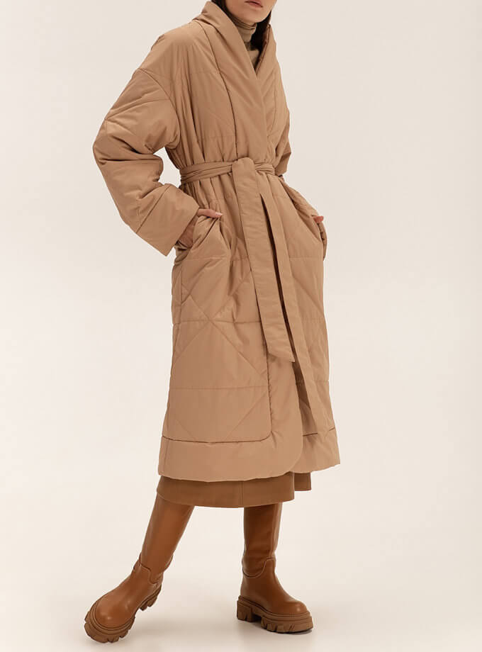Прямий пуховик-кімоно Beige WONDER (WNDR_fw21_fw22_plb_05_kapsula) - фото 17