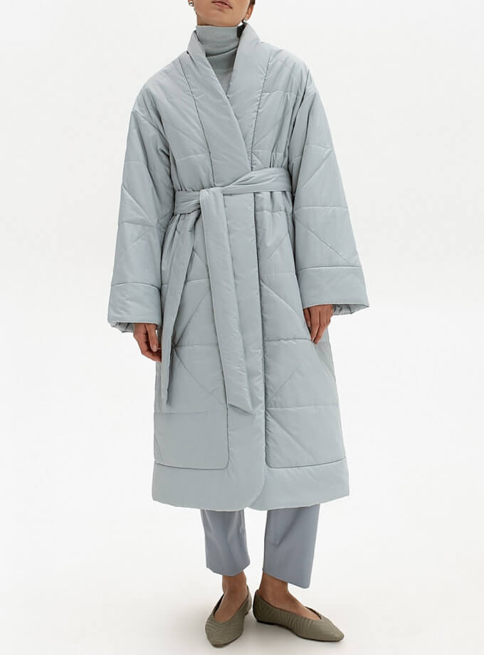 Прямий пуховик-кімоно Blue-gray WONDER (WNDR_fw21_fw22_plbl_05) - фото 19