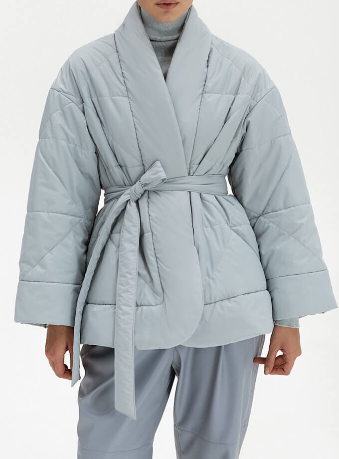 Укорочений пуховик-кімоно Blue-gray WONDER (WNDR_fw21_fw22_plgb_04) - фото 15