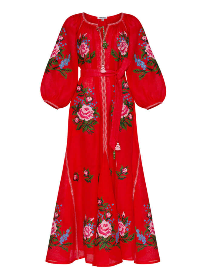 Льняна сукня максі Евеліна FOBERINI (FOBERI_FW21010)