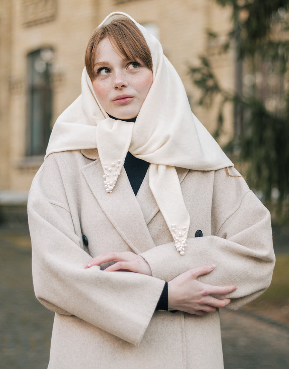 KNG (1) Хустка з шерсті розшита перлами Княгиня NESAMOVYTO (NST_KNG) - фото 7