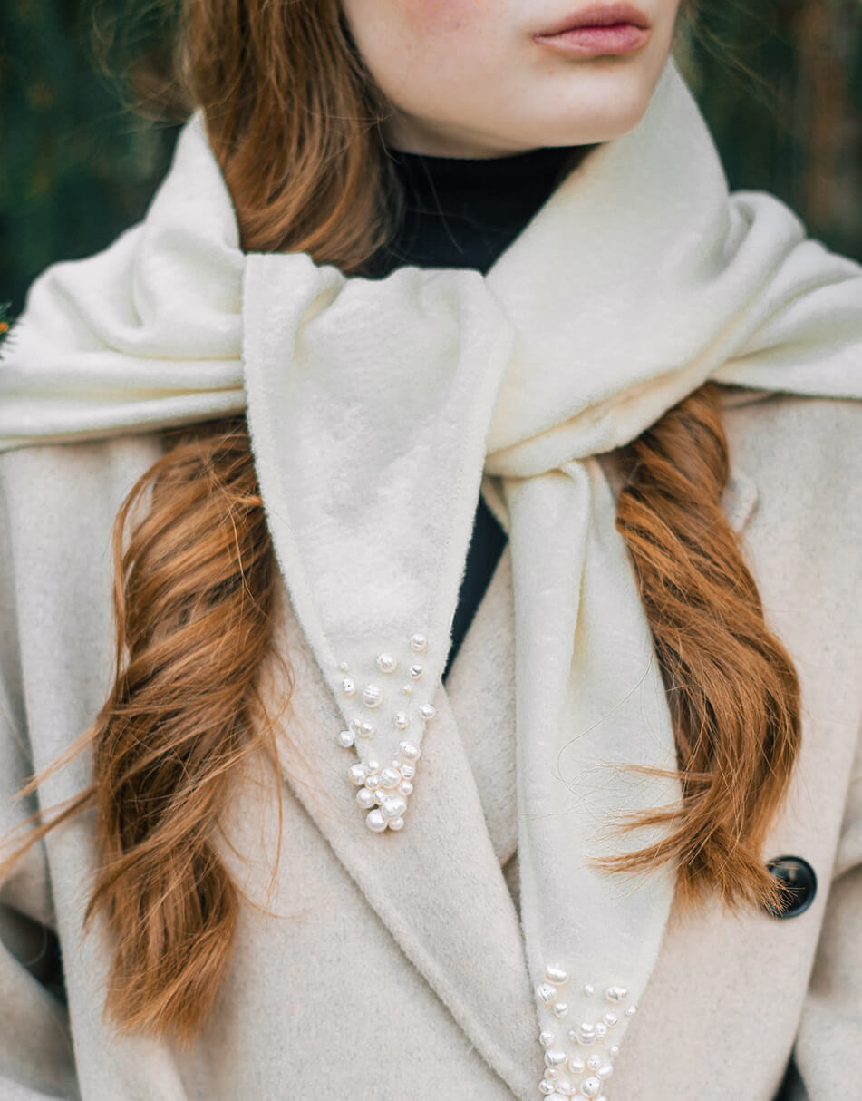 KNG (5) Хустка з шерсті розшита перлами Княгиня NESAMOVYTO (NST_KNG) - фото 9