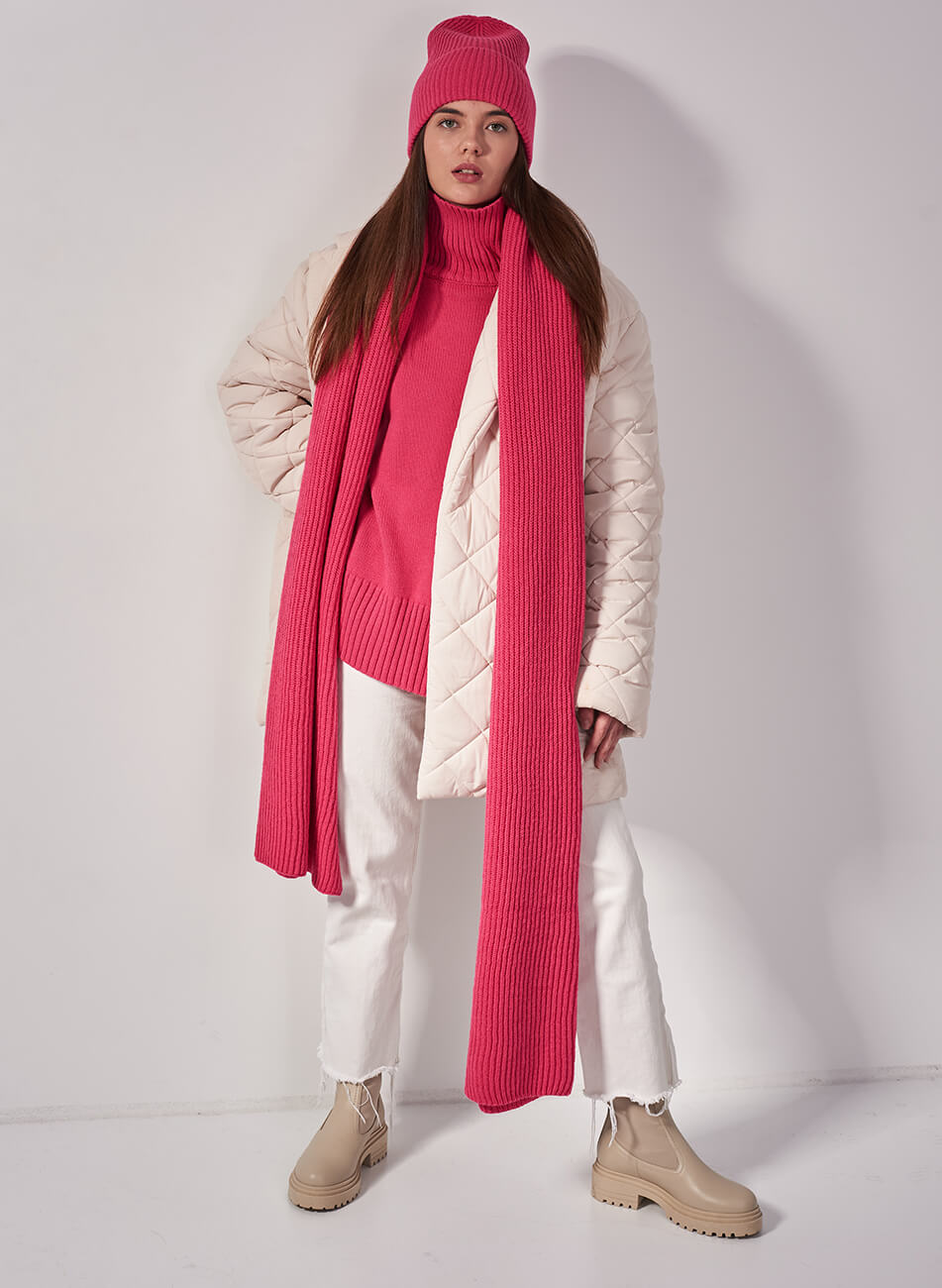 885D6C79-4663-4FF6-B88D-F2260ABA6095 Шарф з вовни мериноса FIORE BIANCO (FRBC_FBscarf__strowberry) - фото 3