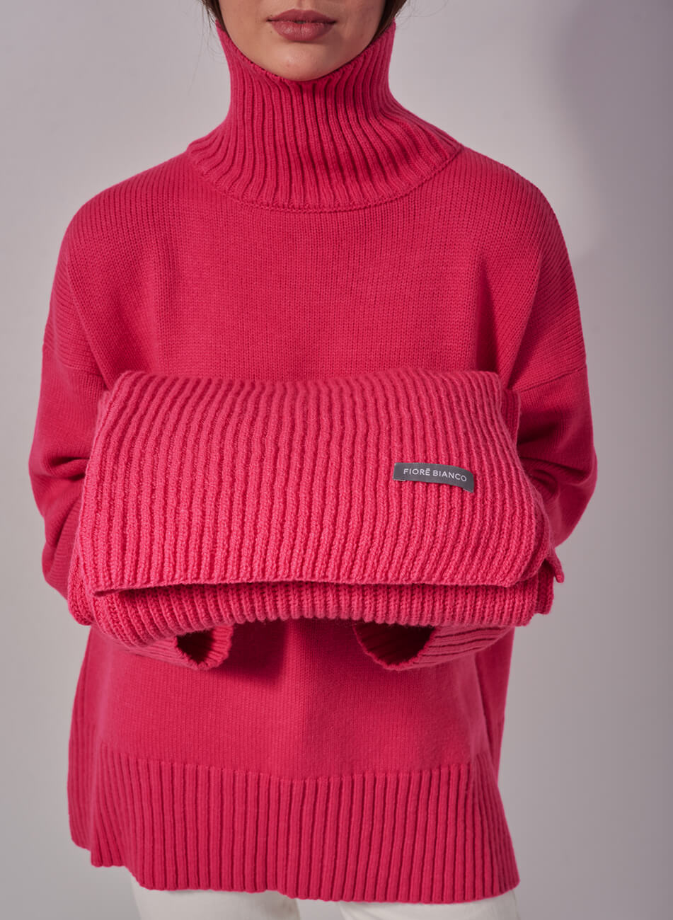 935A13F2-4B52-40A7-84B2-BA880213C48E Шарф з вовни мериноса FIORE BIANCO (FRBC_FBscarf__strowberry) - фото 5