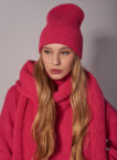 Шапка біні з вовни мериноса FIORE BIANCO (FRBC_FBhat__strowberry)