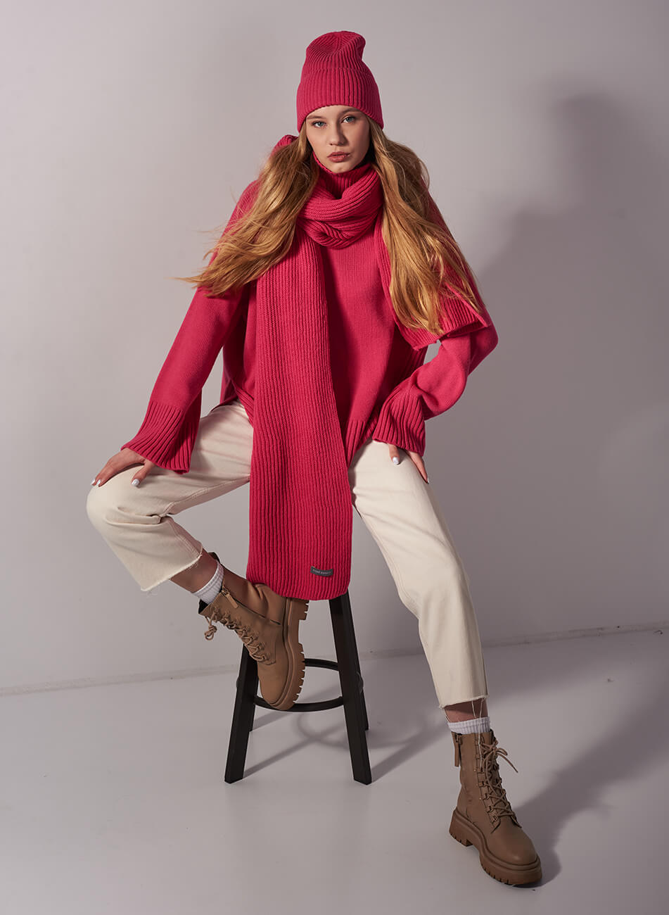 F91017D0-D331-479F-BD8E-55D02C5F801B Шарф з вовни мериноса FIORE BIANCO (FRBC_FBscarf__strowberry) - фото 10