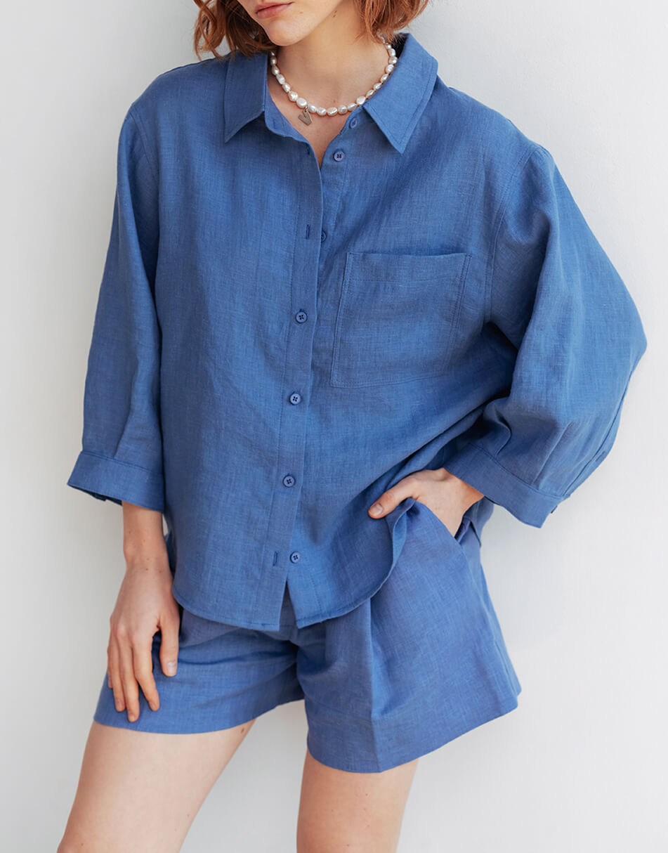 797_798 (1) Комплект із льону Dark Blue BALCONY GARMENT (BLCGR_BLCN_797_798)