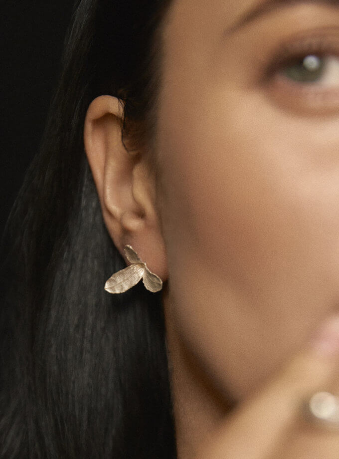 Срібні сережки-пусети Кардамон LOGVIN JEWELRY (LGV_kardamome_008)