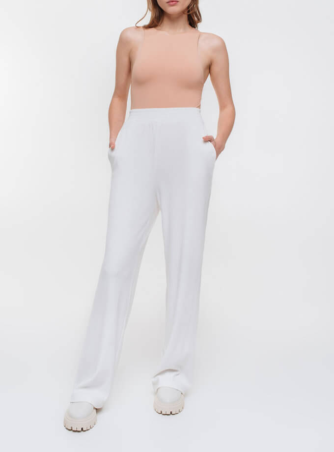 Брюки з високою посадкою MAGNETIC (MGN_1776WH)