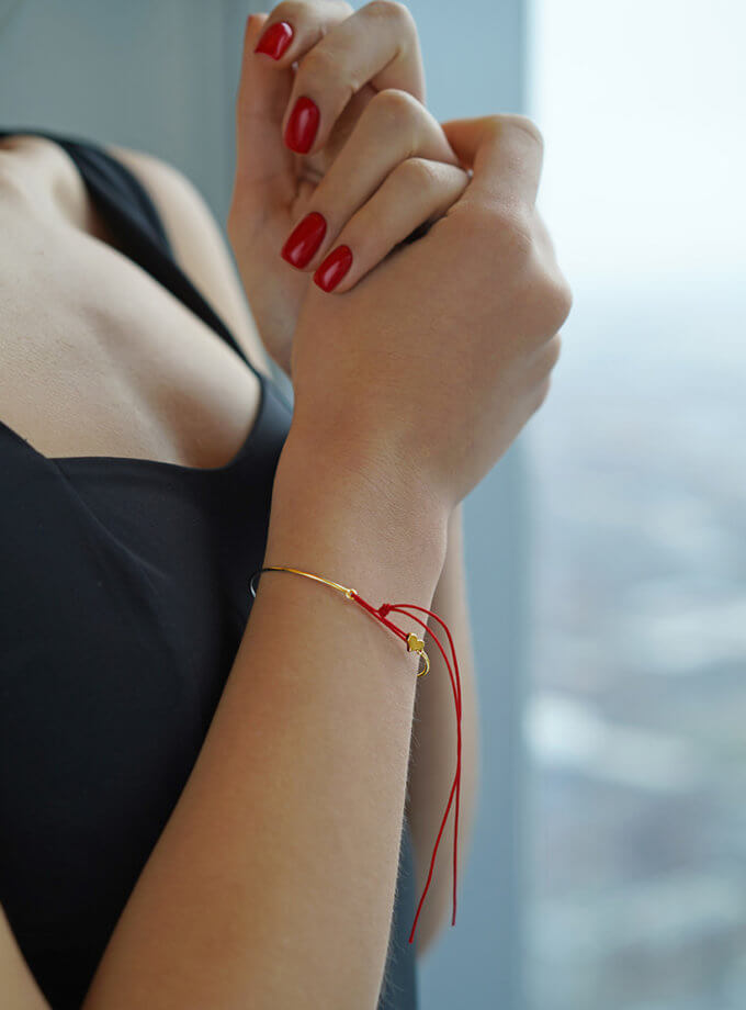 Браслет Бажань IVA з підвіскою Сердечко yellow IVA JEWELRY (IVA_IG02)