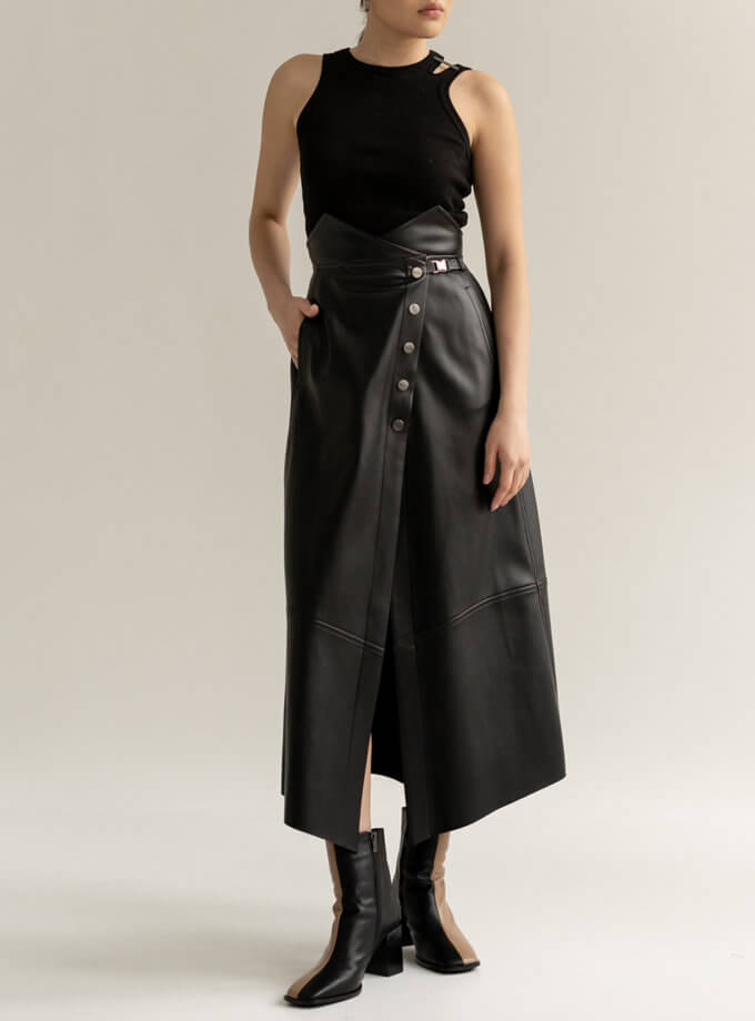 Спідниця на запах екошкіра 7/11 SEVEN ELEVEN (SE_SE21_Sk_Brassica_Ltr_B)