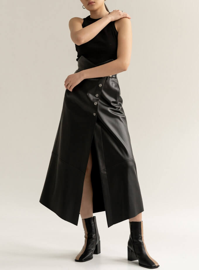 Спідниця на запах екошкіра 7/11 SEVEN ELEVEN (SE_SE21_Sk_Brassica_Ltr_B)