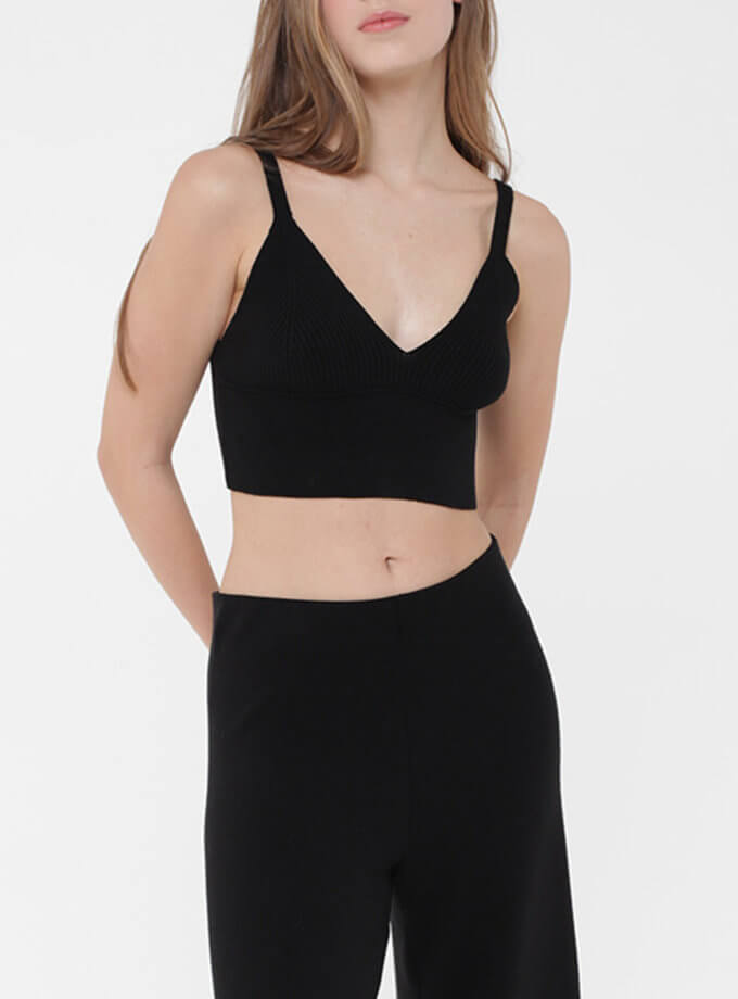 Кроп топ в рубчик MISS SECRET (MISS_Top-012-knit-black)