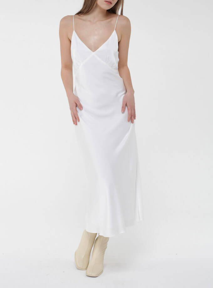 Сукня міді на тонких бретельках MISS SECRET (MISS_DR-040-white)