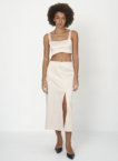 Спідниця міді з розрізом бежева NOMA STUDIO (NOMA_82022) - фото 3