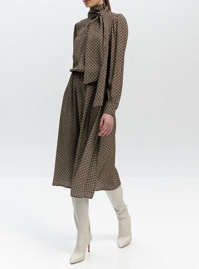 Сукня з бантом у принт SHAKO (SHKO_19050003)