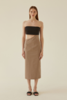 Сукня міді з бавовни бежева L.A.B BY TERNOVSKAYA (LAB_2343) - фото 4