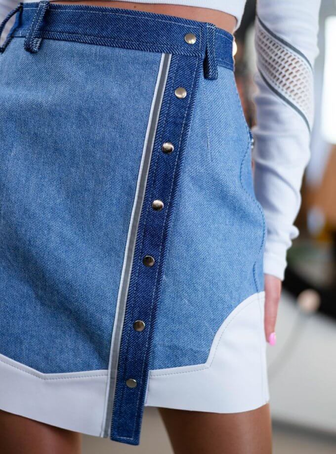 Спідниця міні денім 7/11 SEVEN ELEVEN (SE_18_Skrt3clrDnmBl) - фото 7