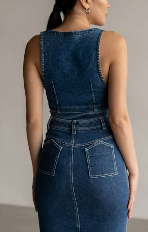 Топ на запах джинсовий 7/11 SEVEN ELEVEN (SE_18_TpWrpDnmBl)