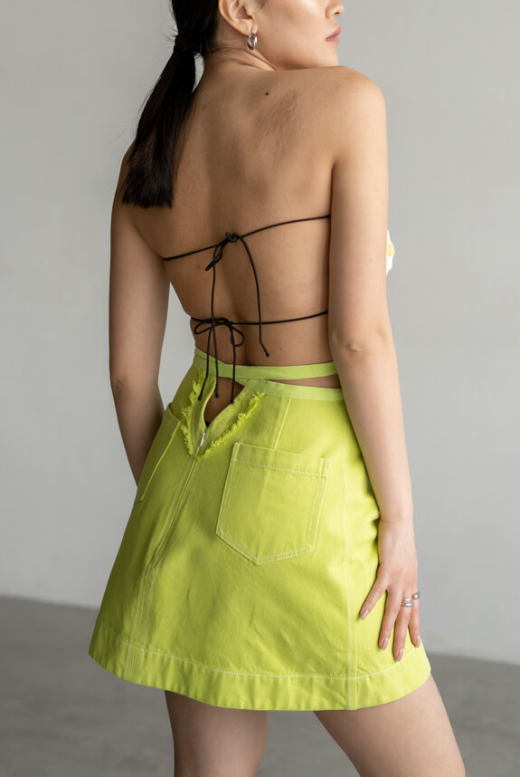 Спідниця з деніму кольору зеленого яблука 7/11 SEVEN ELEVEN (SE_22_SkrtDnmLm)