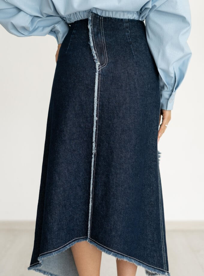 Спідниця з вилогами з легкого деніму 7/11 SEVEN ELEVEN (SE_22_SkDnmBttn)