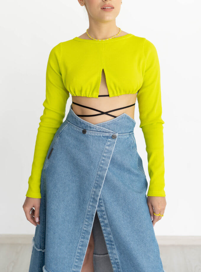 Топ трикотажний яблучного кольору 7/11 SEVEN ELEVEN (SE_22_TpRbnGr)