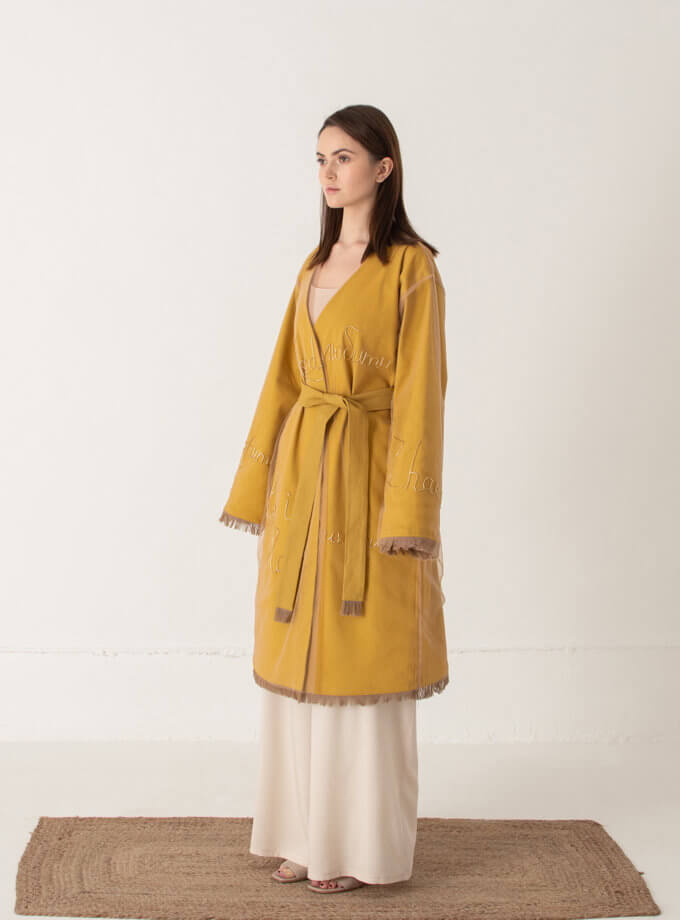 Кімоно з ручною вишивкою ZHARKO (ZHRK_zkss220020-yellow)