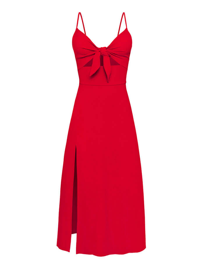 Сукня на бретелях із зав'язкою MAGNETIC (MGN_1724RD)