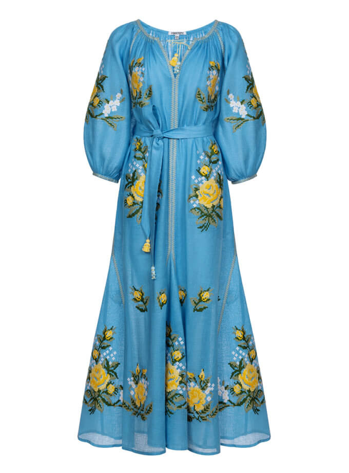 Блакитна максі-сукня FOBERINI (FOBERI_SS22030)