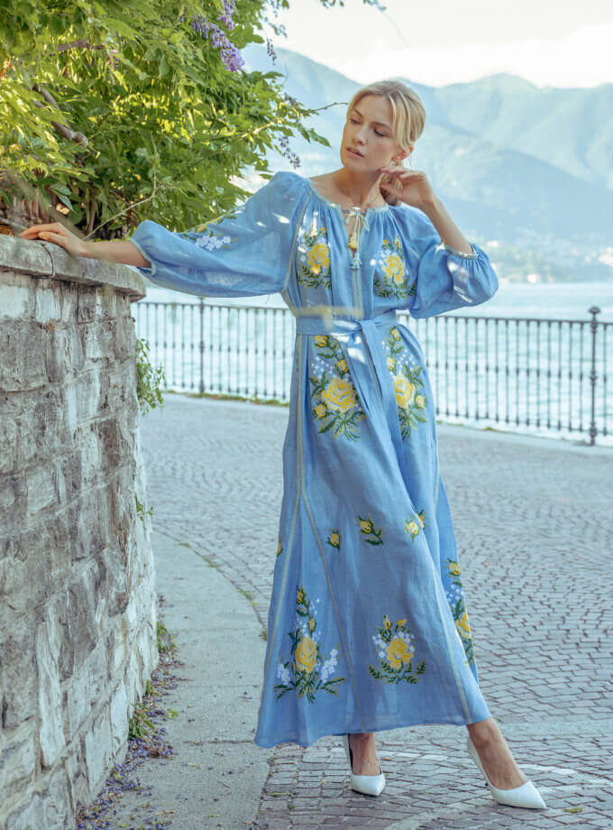 Блакитна максі-сукня FOBERINI (FOBERI_SS22030)