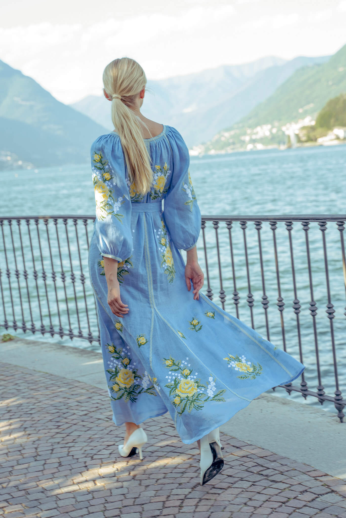 SS22030 crop5 Блакитна максі-сукня FOBERINI (FOBERI_SS22030) - фото 5