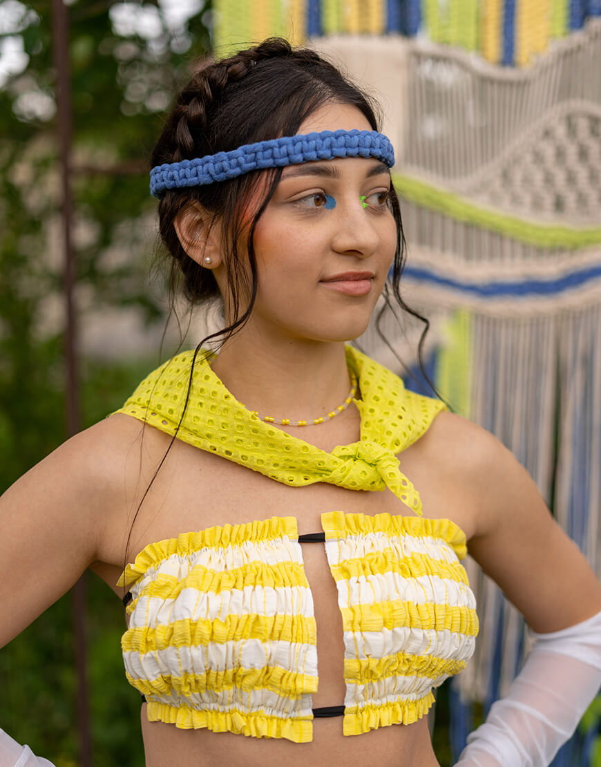 Volia_campain_115 Хустка бавовняна лаймова 7/11 SEVEN ELEVEN (SE_22ShawlPrGr) - фото 4