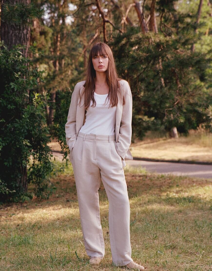 beige linen pants Костюмні штани IAM (IAM_29LN06) - фото 2