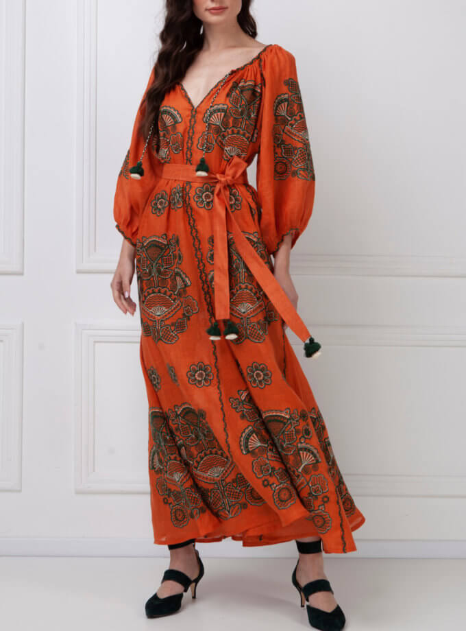 Теракотова сукня Вікторі Шик FOBERINI (FOBERI_SS19010)