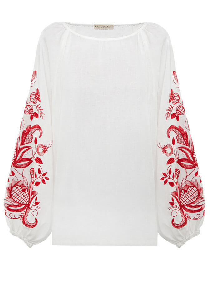 Блузка за мотивами традиційної сорочки з дизайнерською вишивкою GAPTUVALNYA (GPTV_GA_AA_502)