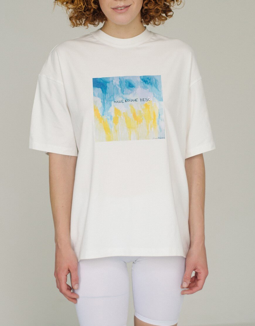IMGP1390 Біла оверсайз футболка Небо NESAMOVYTO (NST_TEE-SKY)