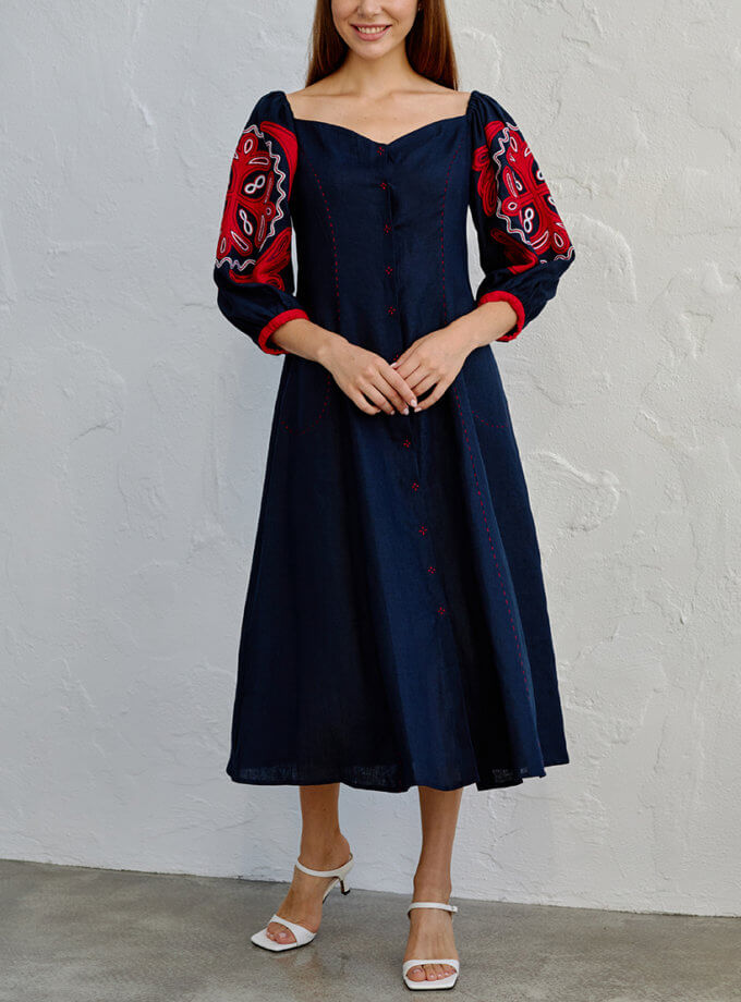 Сукня Аплікація з червоною вишивкою EMBROIDERED GEM (EMB_SS22_1034)