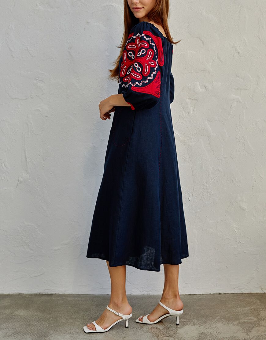 IMG_6452 Сукня Аплікація з червоною вишивкою EMBROIDERED GEM (EMB_SS22_1034) - фото 4