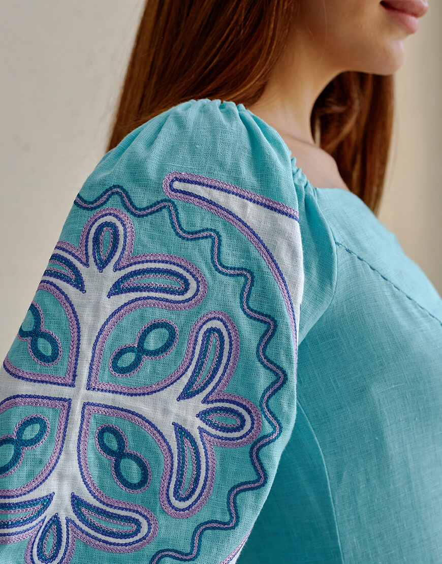 IMG_6469 Сукня Аплікація з біло-фіолетовою вишивкою EMBROIDERED GEM (EMB_SS22_1035) - фото 6