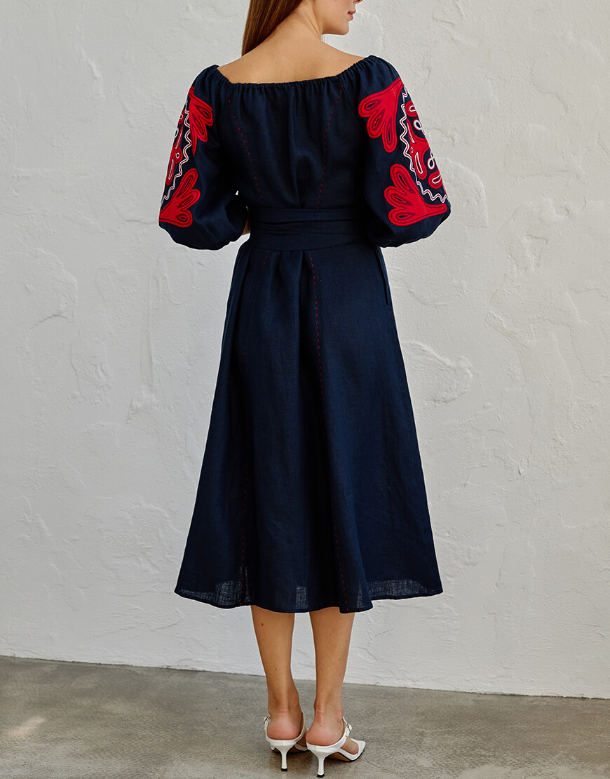 IMG_6501 Сукня Аплікація з червоною вишивкою EMBROIDERED GEM (EMB_SS22_1034) - фото 3