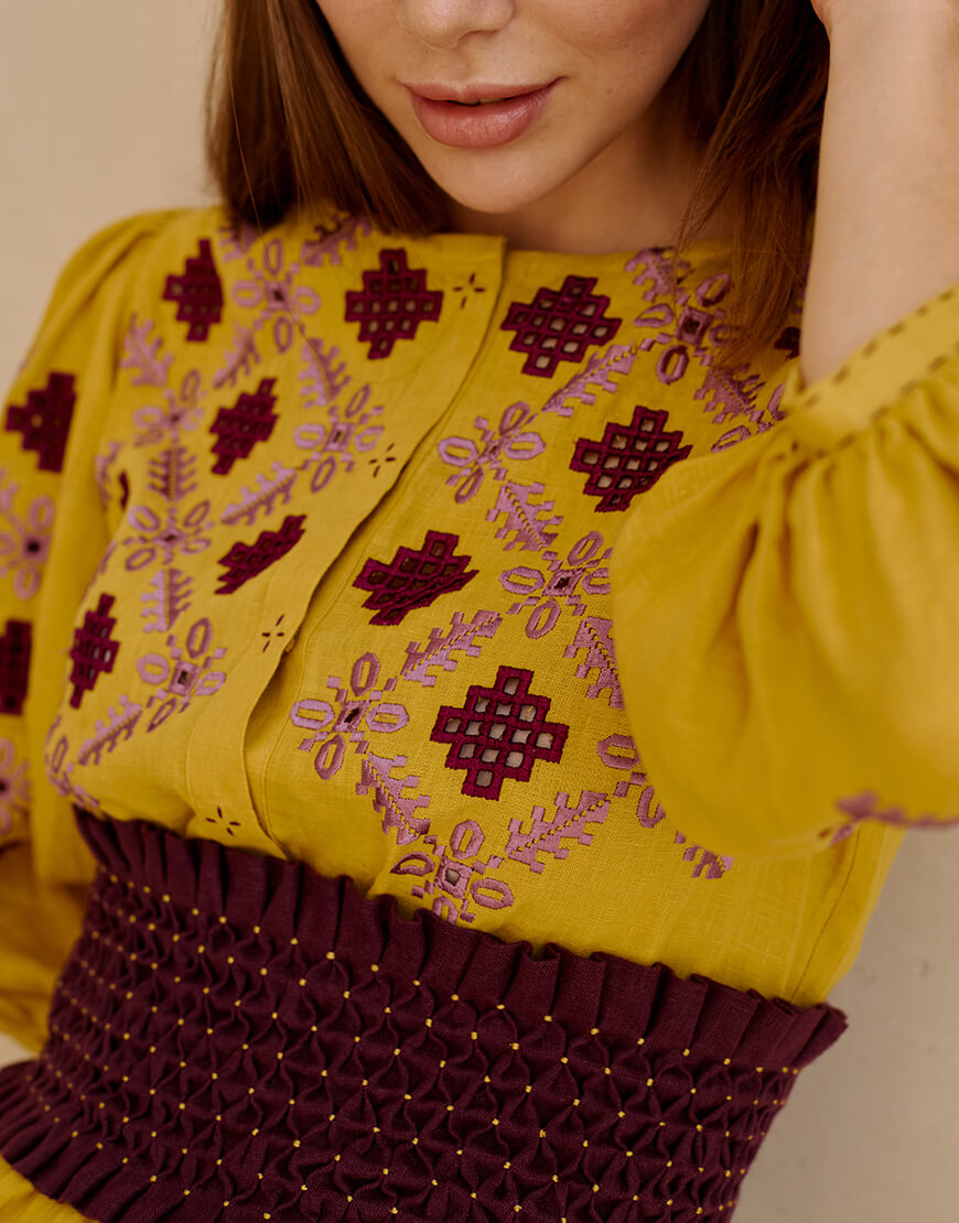 IMG_6562 Сукня Карпати з широким поясом EMBROIDERED GEM (EMB_SS22_1037) - фото 6