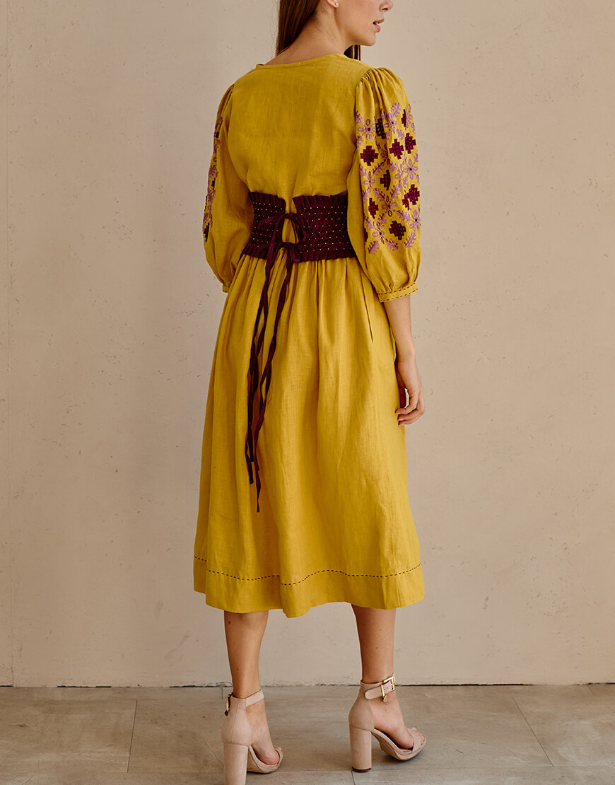 IMG_6565 Сукня Карпати з широким поясом EMBROIDERED GEM (EMB_SS22_1037) - фото 2