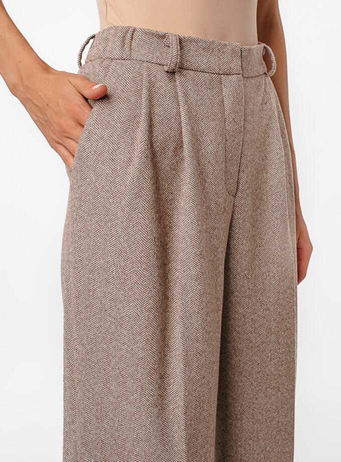 Штани WIDE-LEG прямі з вовни MAGNETIC (MGN_1774BN)