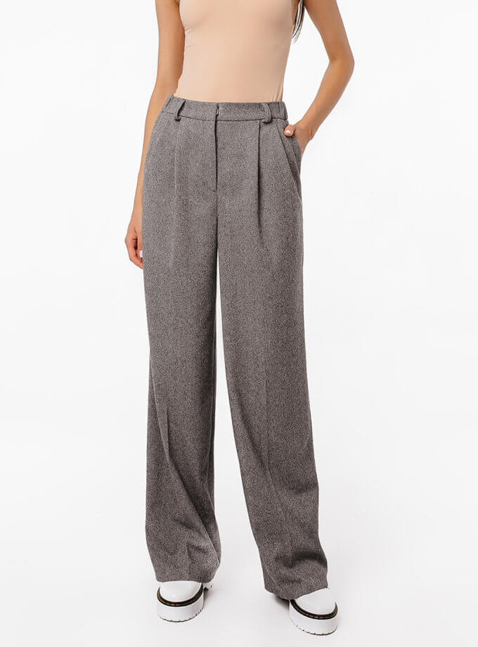 Штани WIDE-LEG прямі з вовни MAGNETIC (MGN_1774GY)