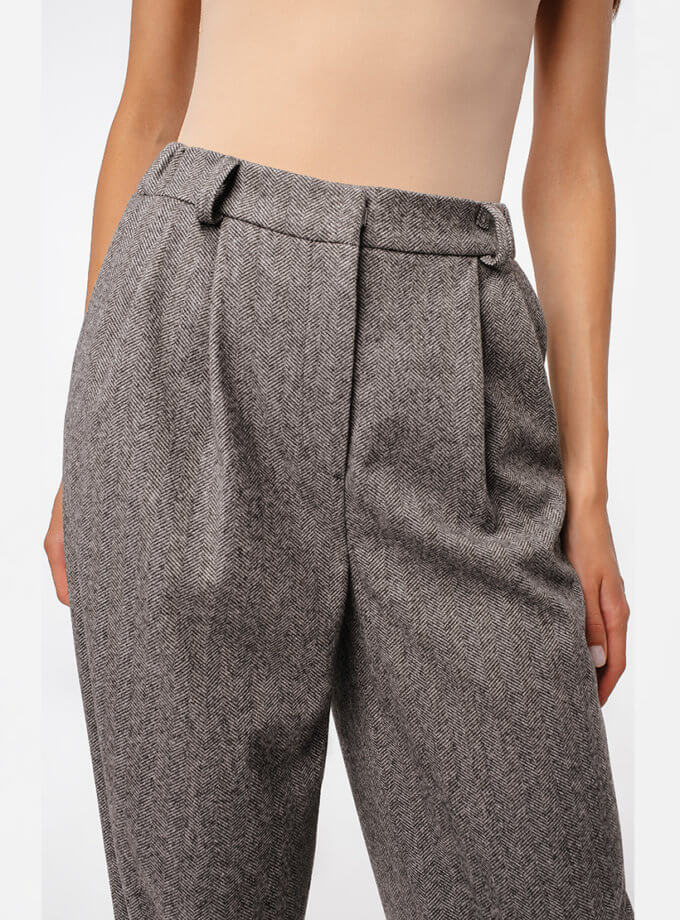 Штани WIDE-LEG прямі з вовни MAGNETIC (MGN_1774GY)