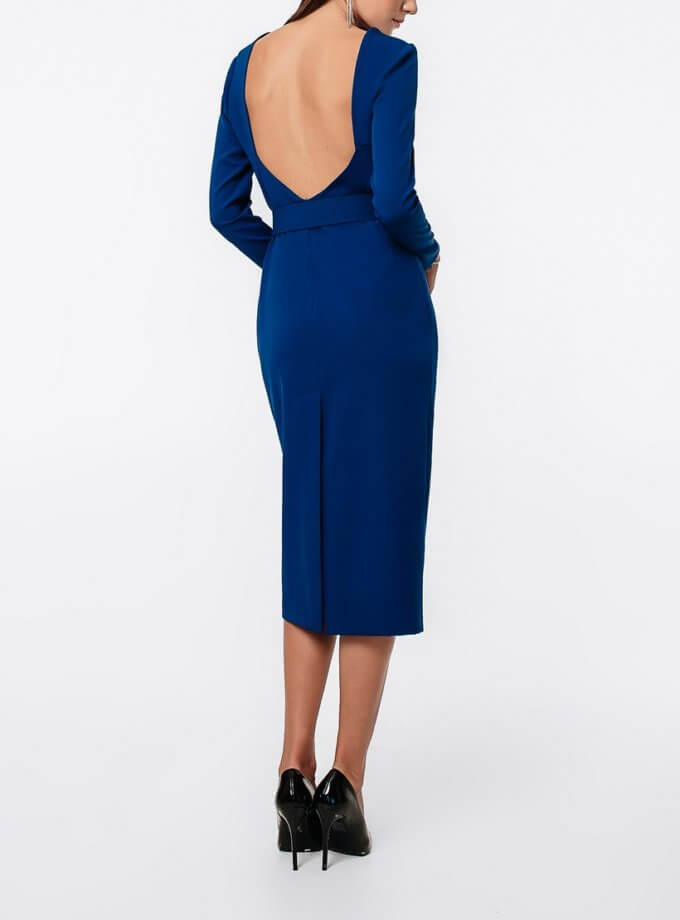 Сукня міді з відкритою спиною з поясом MAGNETIC (MGN_1710BL)