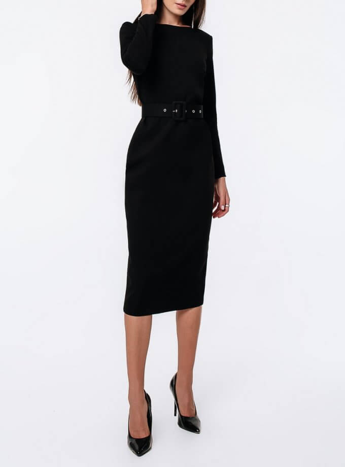 Сукня міді з відкритою спиною з поясом MAGNETIC (MGN_1710BK) - фото 5