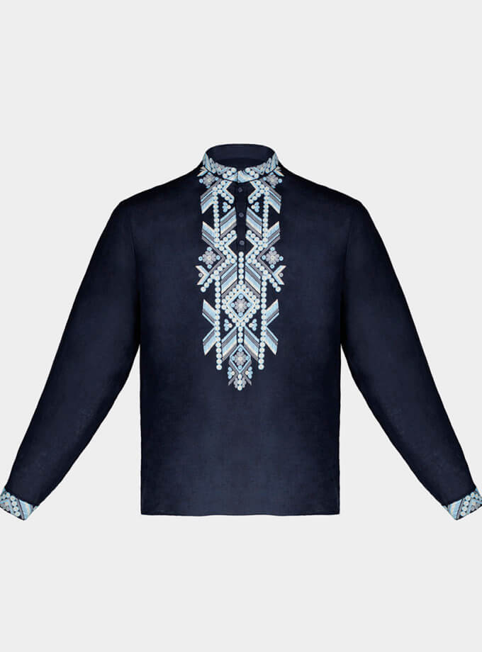 Чоловіча сорочка з дизайнерською вишивкою Доріжка GAPTUVALNYA (GPTV_BB_100)