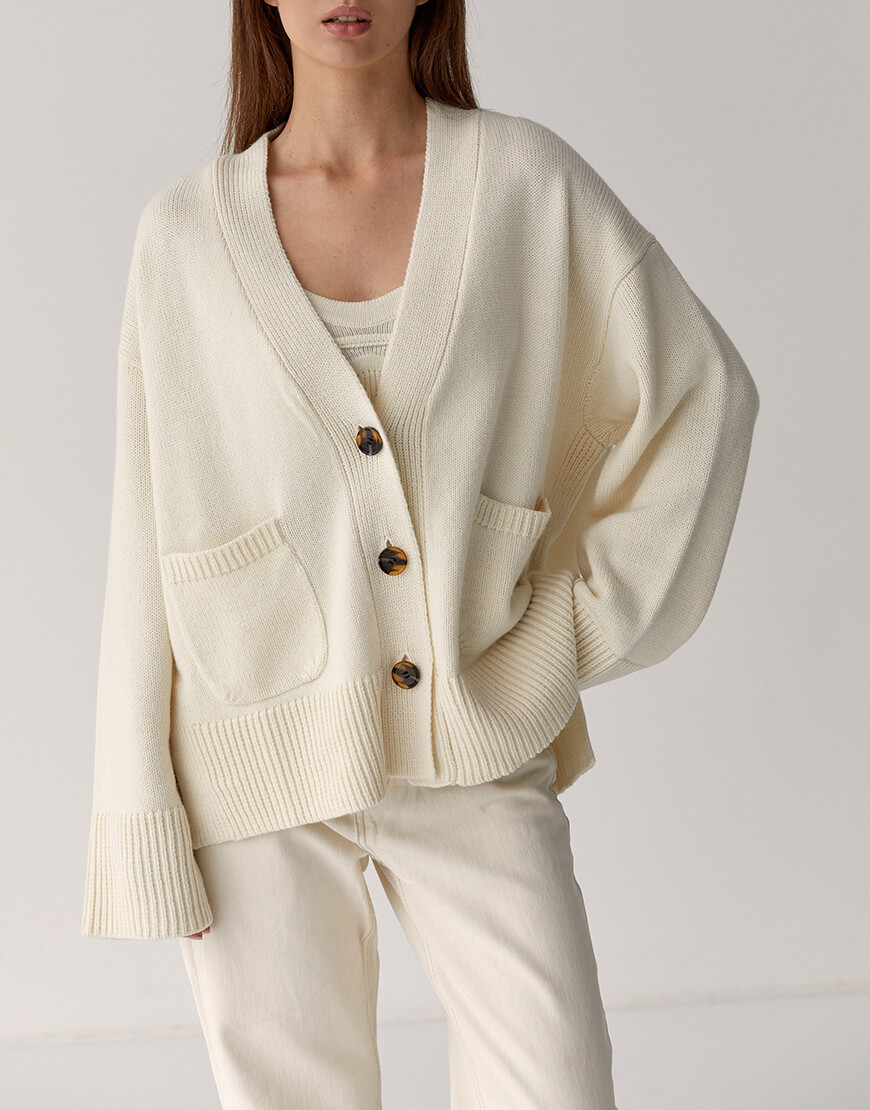 IMG_8010 копія Кардиган з вовни мериноса FIORE BIANCO (FRBK_FB_0813KML) - фото 2